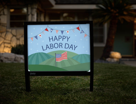 Happy Labor Day Scene Yardsy Sign - Hero