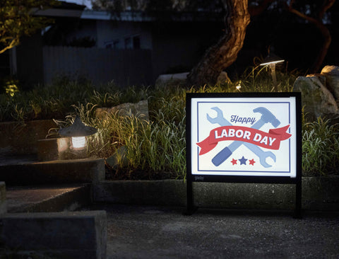 Happy Labor Day Yardsy Sign - Flat Feet