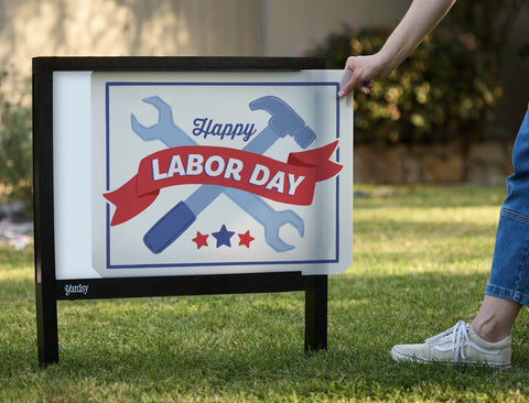 Happy Labor Day Yardsy Sign - Interchangeable