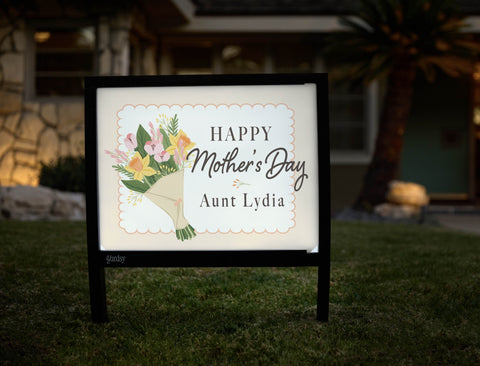 Happy Mother's Day Bouquet Custom Yardsy Sign - Hero