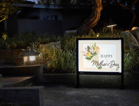 Happy Mother's Day Bouquet Yardsy Sign - Flat Feet