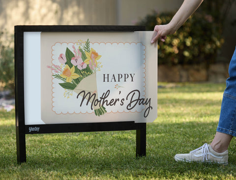 Happy Mother's Day Bouquet Yardsy Sign - Interchangeable