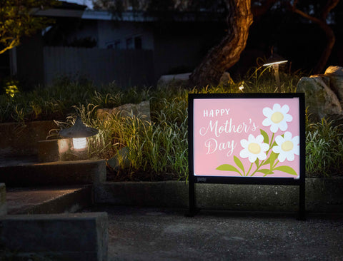 Happy Mother's Day Daisy Yardsy Sign - Flat Feet