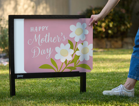 Happy Mother's Day Daisy Yardsy Sign - Interchangeable