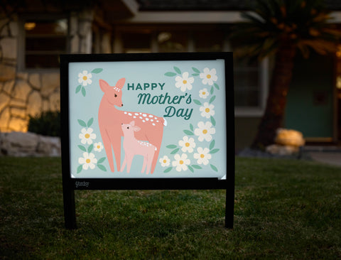 Happy Mother's Day Doe And Fawn Yardsy Sign - Hero