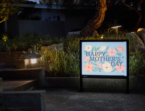 Happy Mother's Day Flowers Yardsy Sign - Flat Feet