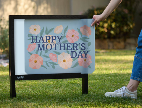 Happy Mother's Day Flowers Yardsy Sign - Interchangeable