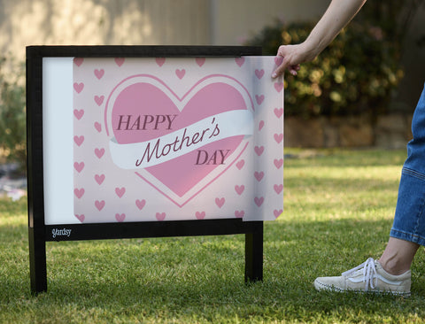 Happy Mother's Day Heart Yardsy Sign - Interchangeable