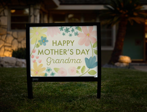Happy Mother's Day Watercolor Floral Custom Yardsy Sign - Hero