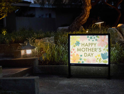 Happy Mother's Day Watercolor Floral Yardsy Sign - Flat Feet