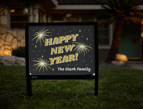 Happy New Year Fireworks Custom Yardsy Sign - Hero