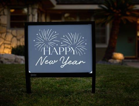 Happy New Year Minimalist Yardsy Sign - Hero