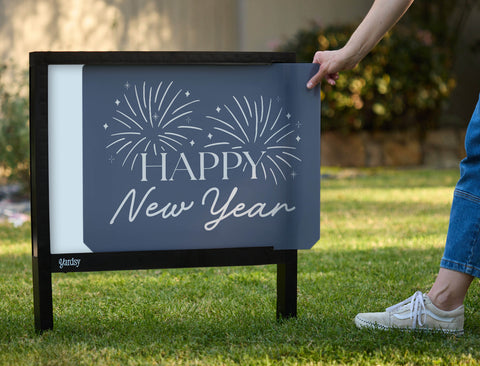 Happy New Year Minimalist Yardsy Sign - Interchangeable