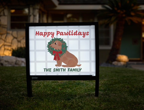 Happy Pawlidays Custom Yardsy Sign - Hero