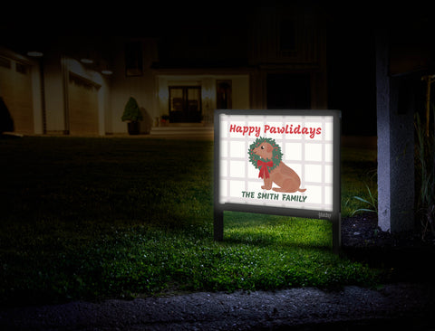 Happy Pawlidays Custom Yardsy Sign