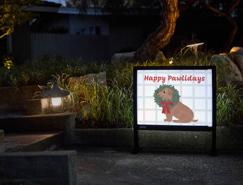Happy Pawlidays Yardsy Sign - Flat Feet