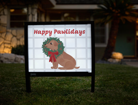 Happy Pawlidays Yardsy Sign - Hero