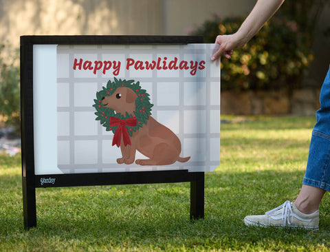 Happy Pawlidays Yardsy Sign - Interchangeable