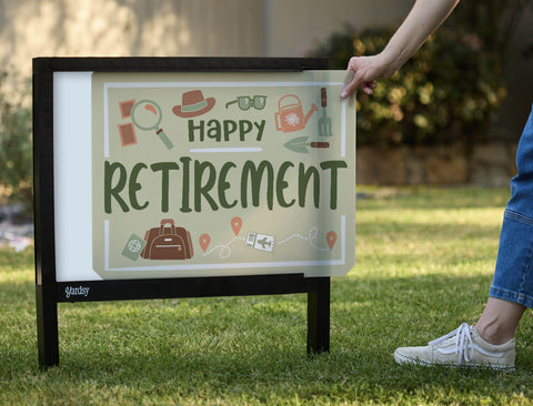 Happy Retirement Hobbies Yardsy Sign - Interchangeable