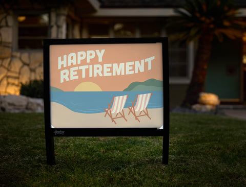 Happy Retirement Vacation Yardsy Sign - Hero