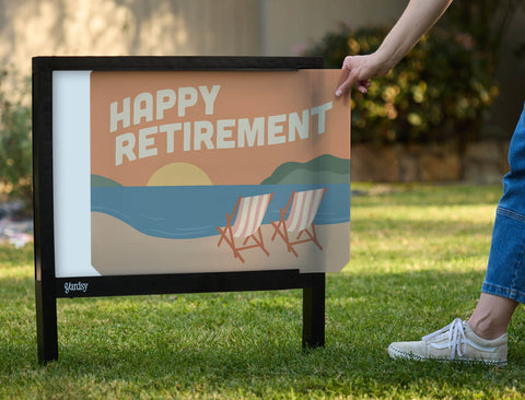Happy Retirement Vacation Yardsy Sign - Interchangeable