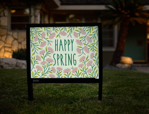 Happy Spring Ditsy Flower Yardsy Sign - Hero