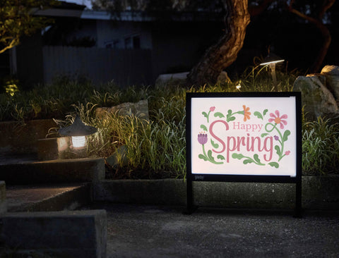 Happy Spring Floral Yardsy Sign - Flat Feet