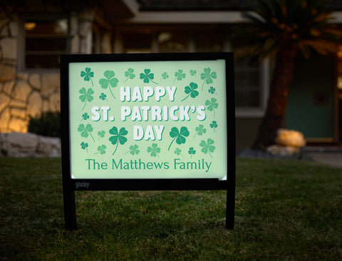 Happy St. Patrick's Day Shamrock Custom Yardsy Sign - Hero