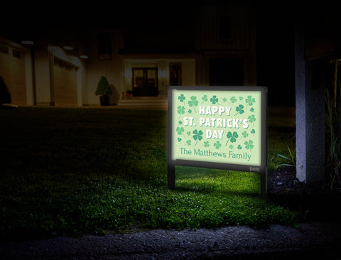 Happy St. Patrick's Day Shamrock Custom Yardsy Sign
