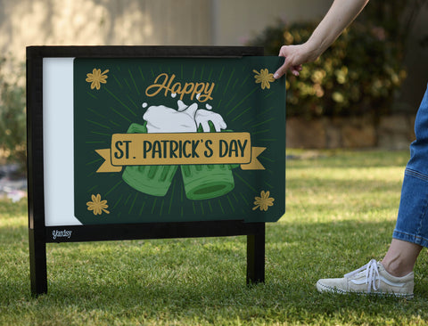 Happy St. Patrick's Day Cheers Yardsy Sign - Interchangeable