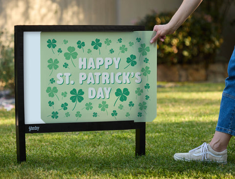 Happy St. Patrick's Day Shamrock Yardsy Sign - Interchangeable