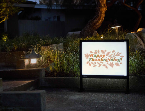 Happy Thanksgiving Leaves Yardsy Sign - Flat Feet