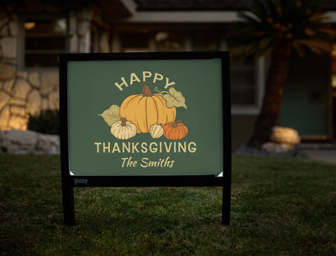 Happy Thanksgiving Pumpkin Arrangement Custom Yardsy Sign - Hero
