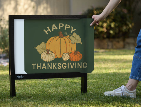 Happy Thanksgiving Pumpkin Arrangement Yardsy Sign - Interchangeable
