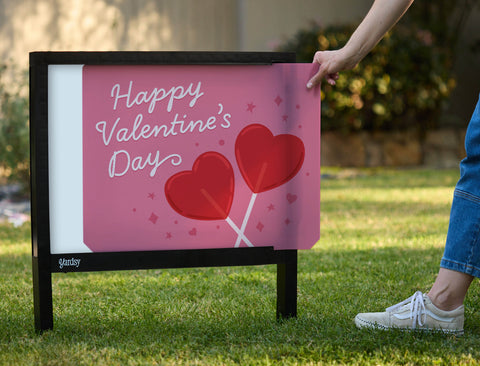 Happy Valentine's Day Candy Yardsy Sign - Interchangeable