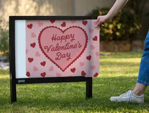 Happy Valentine's Day Heart Yardsy Sign - Interchangeable