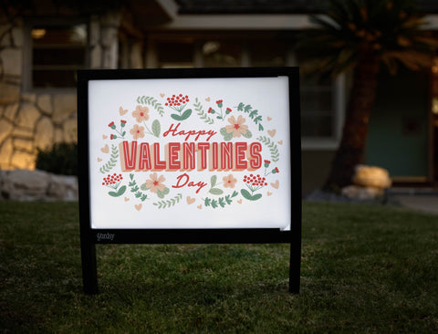 Happy Valentines Day Floral Yardsy Sign - Hero