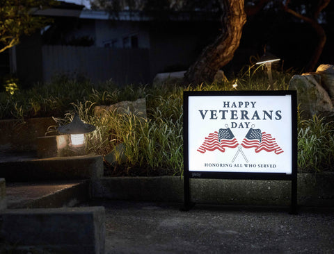 Happy Veterans Day Flags Yardsy Sign - Flat Feet