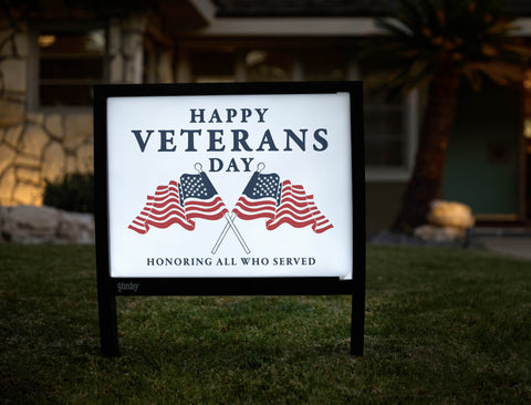 Happy Veterans Day Flags Yardsy Sign - Hero