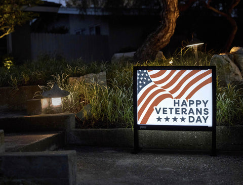 Happy Veterans Day Yardsy Sign - Flat Feet