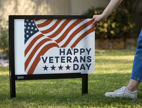 Happy Veterans Day Yardsy Sign - Interchangeable