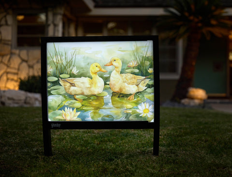 Happy Yellow Ducks Yardsy Sign - Hero