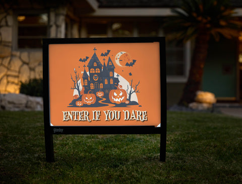 Haunted House Enter If You Dare Halloween Yardsy Sign - Hero