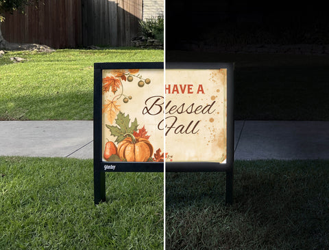 Have a Blessed Fall Yardsy Sign - Day Night