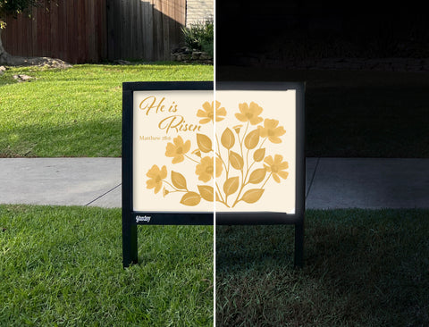 He is Risen Yardsy Sign - Day Night