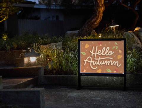 Hello Autumn Greeting Yardsy Sign - Flat Feet