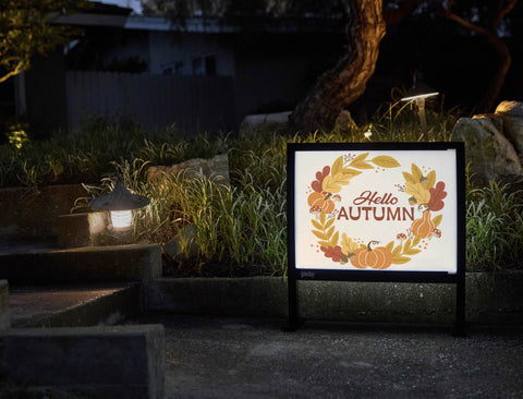 Hello Autumn Wreath Welcome Yardsy Sign - Flat Feet