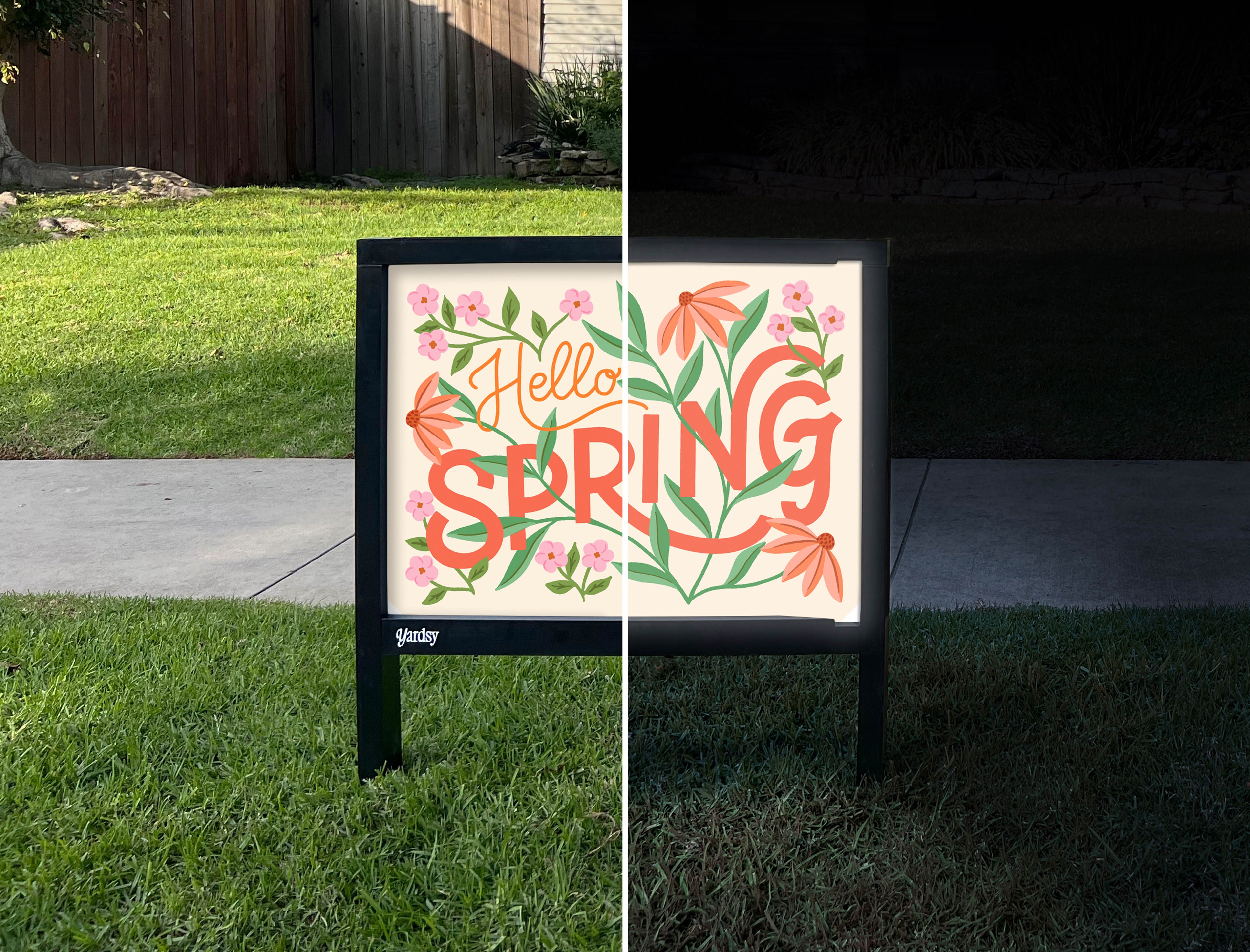 Hello Spring Floral Yardsy Sign