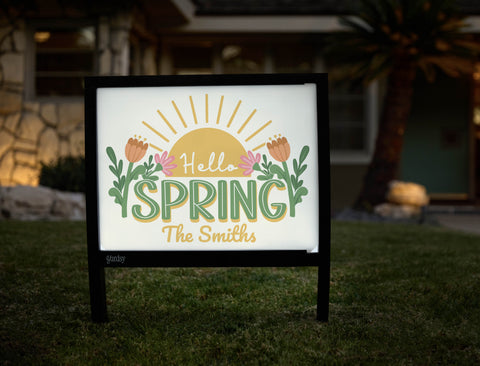 Hello Spring Sun Custom Yardsy Sign - Hero