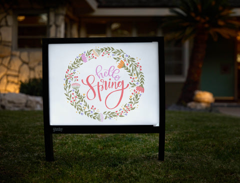 Hello Spring Wreath Yardsy Sign - Hero
